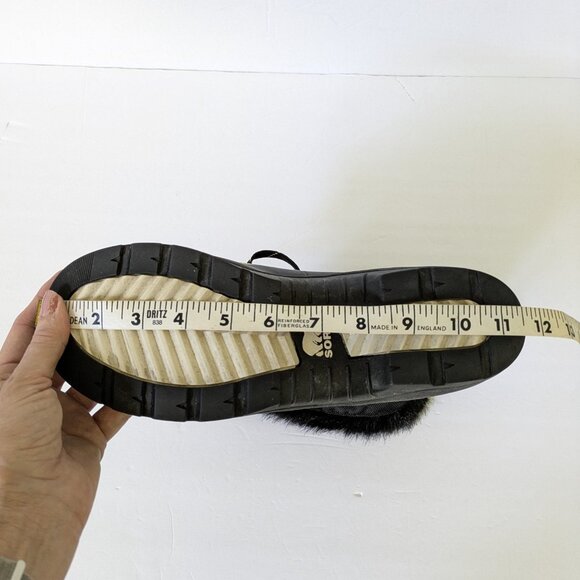 Sorel Tivoli III Waterproof Suede Textile Faux Fur Cuff Black Boot Size 10 - Picture 16 of 16